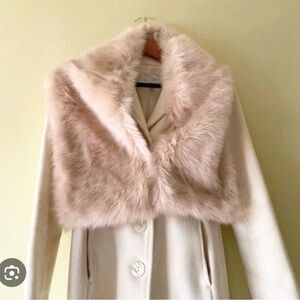 Express Light Pink Faux Fur Scarf